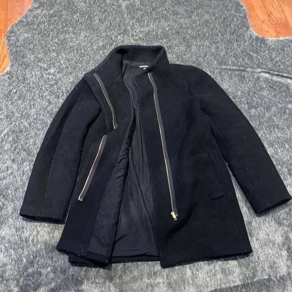 J-crew black Mercantile wool coat  Sz 8 - Picture 5 of 14